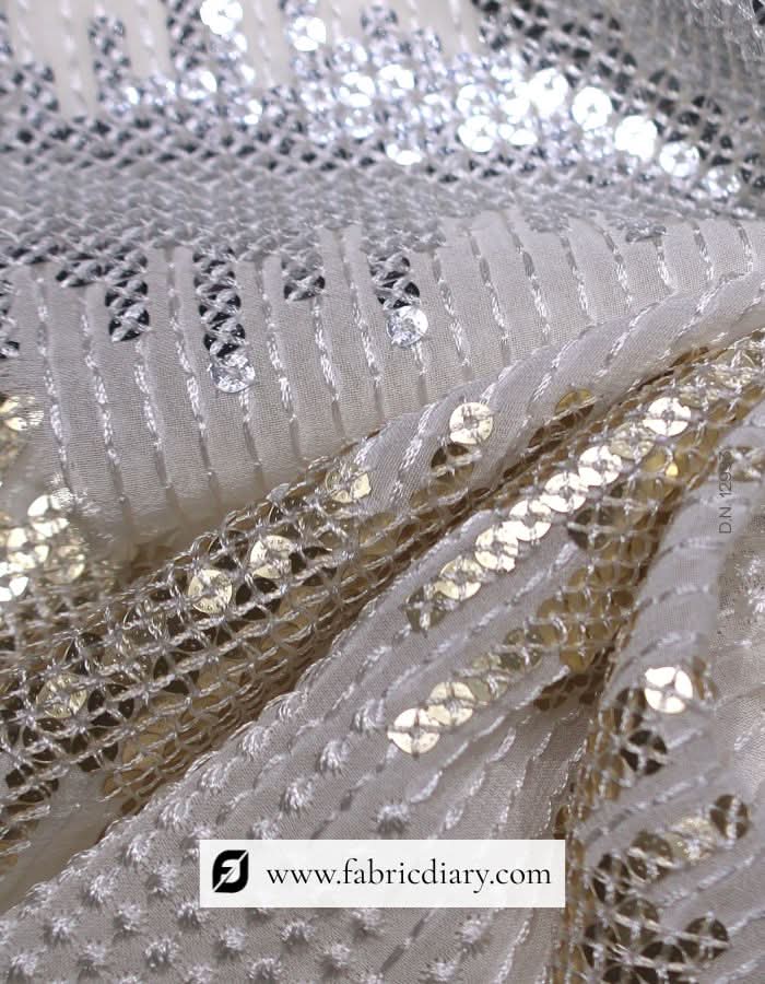 Online designer sequin fabric with allover square design