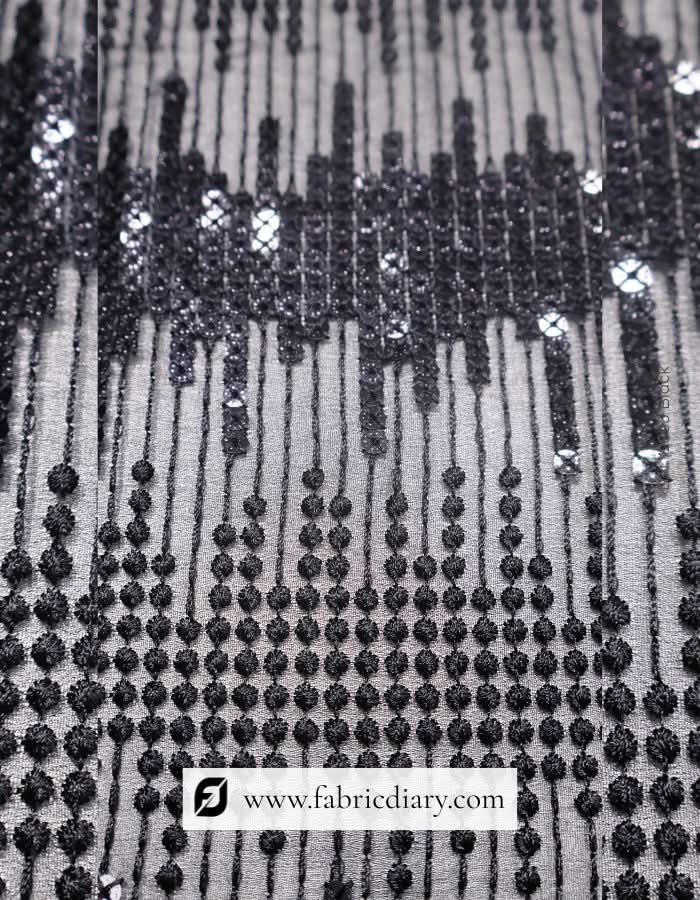 Fancy designer sequin fabric with allover square design