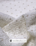 Heavy Schiffli embroidered fabric on georgette