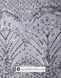 Designer sequin fabric – silver multi pattern for ethnic fashion