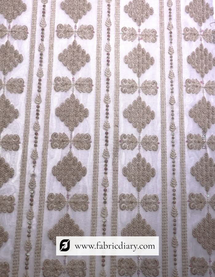 Embroidered Lucknowi daman fabric – buy in bulk for boutique dresses