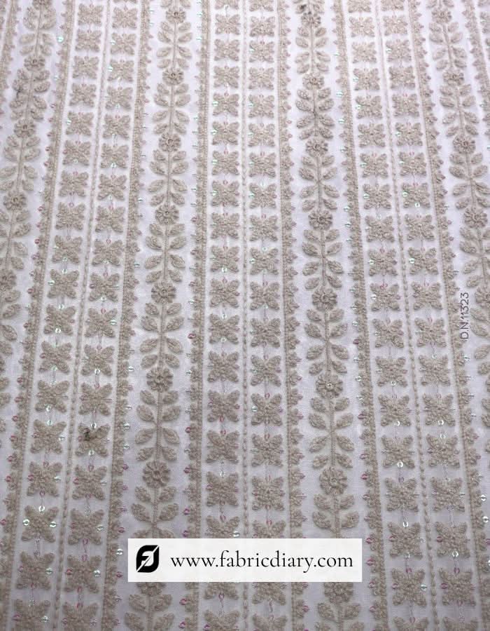 Chikankari daman fabric for women's ethnic dresses – handcrafted textile exporter