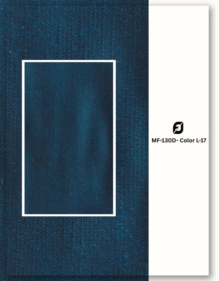 Midnight blue blend linen satin fabric for jackets and coats