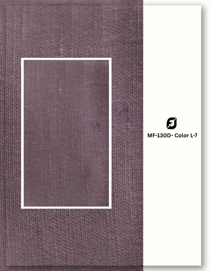 Dusty violet blend linen satin fabric for luxury resort wear