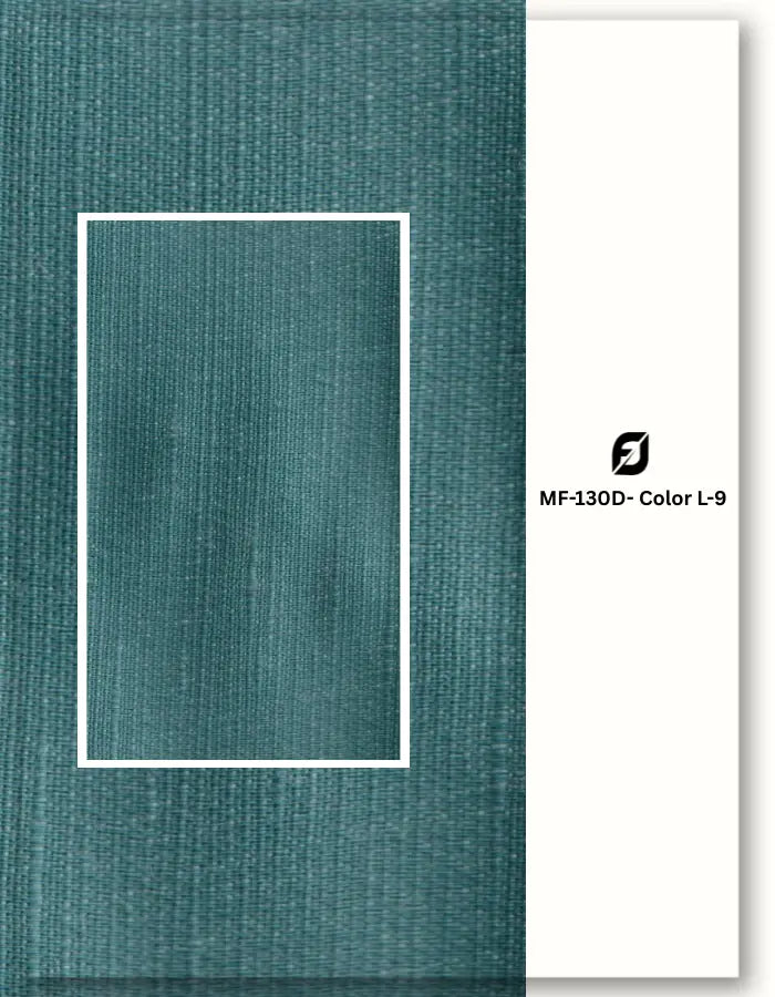 Teal blend linen satin fabric for fusion wear clothing
