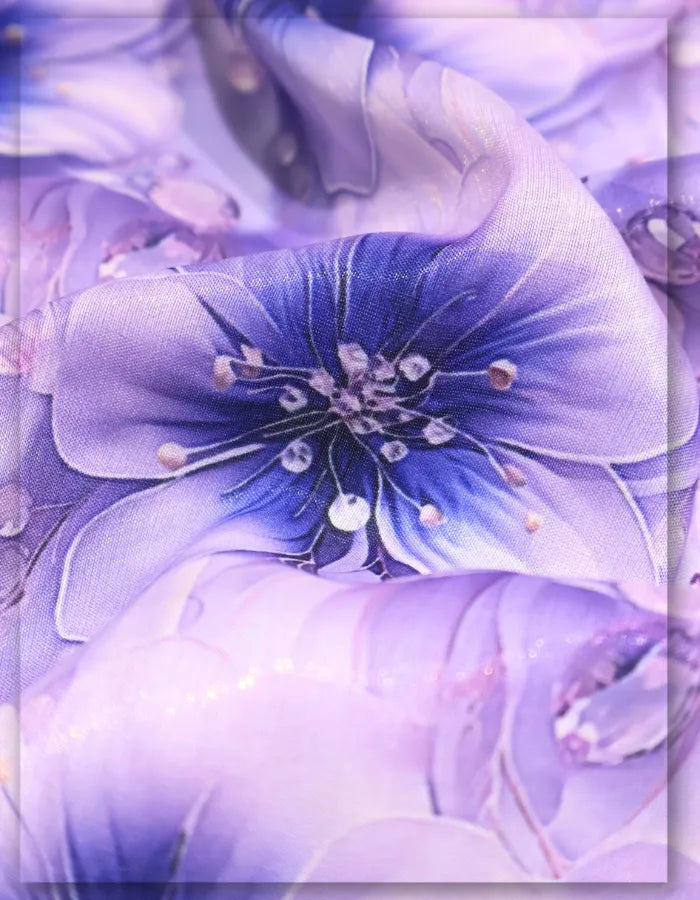 party floral silk fabric for stylish dresses