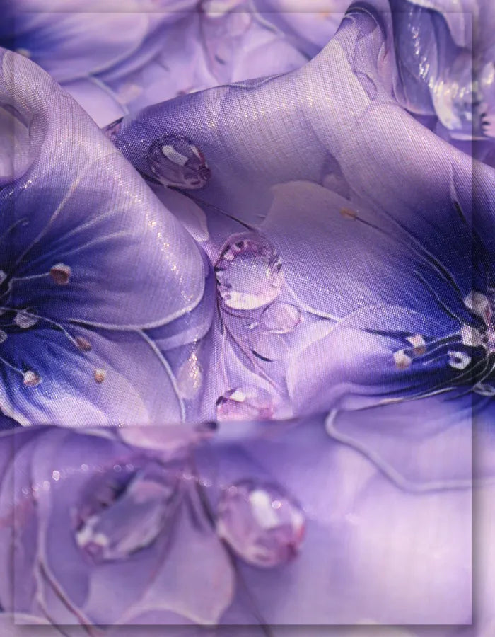 boutique floral silk fabric for designer dresses