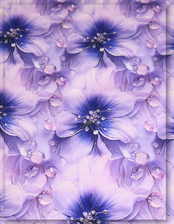 3D floral silk fabric for apparel design