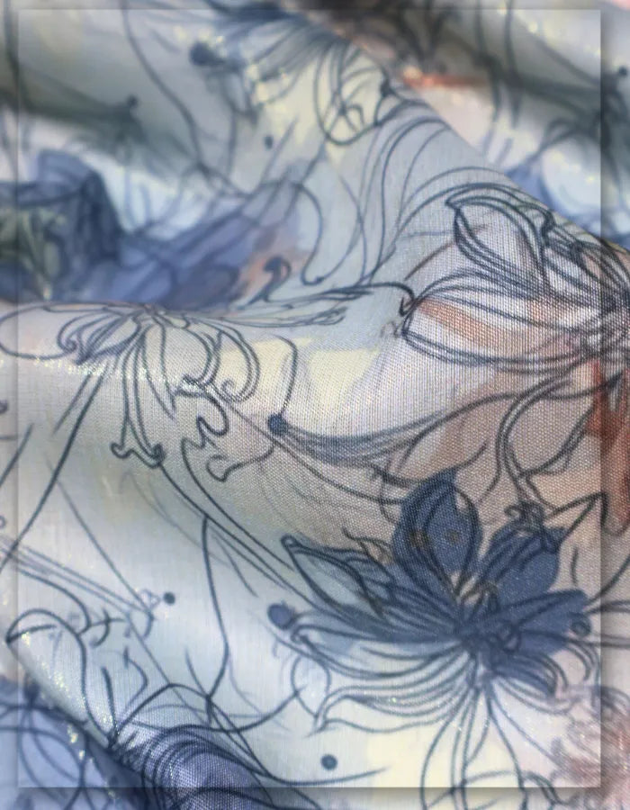 premium floral silk fabric for wardrobe design