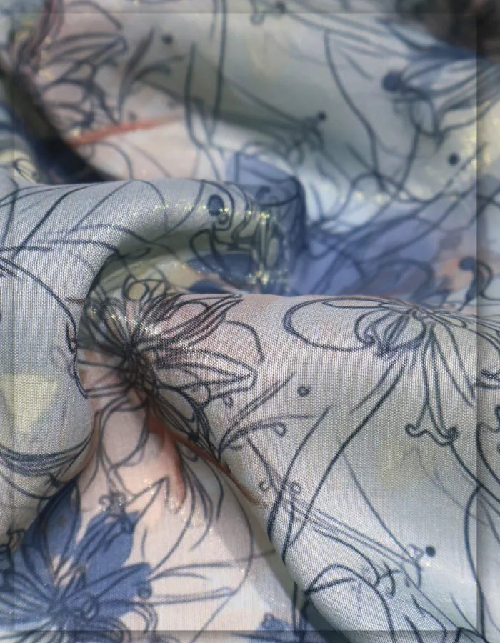 lightweight floral silk fabric for summer style
