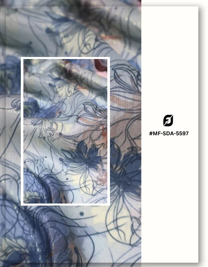 premium floral silk fabric for wardrobe design