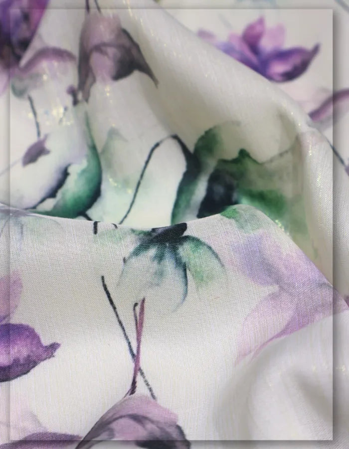 resort floral silk fabric for luxury wear
