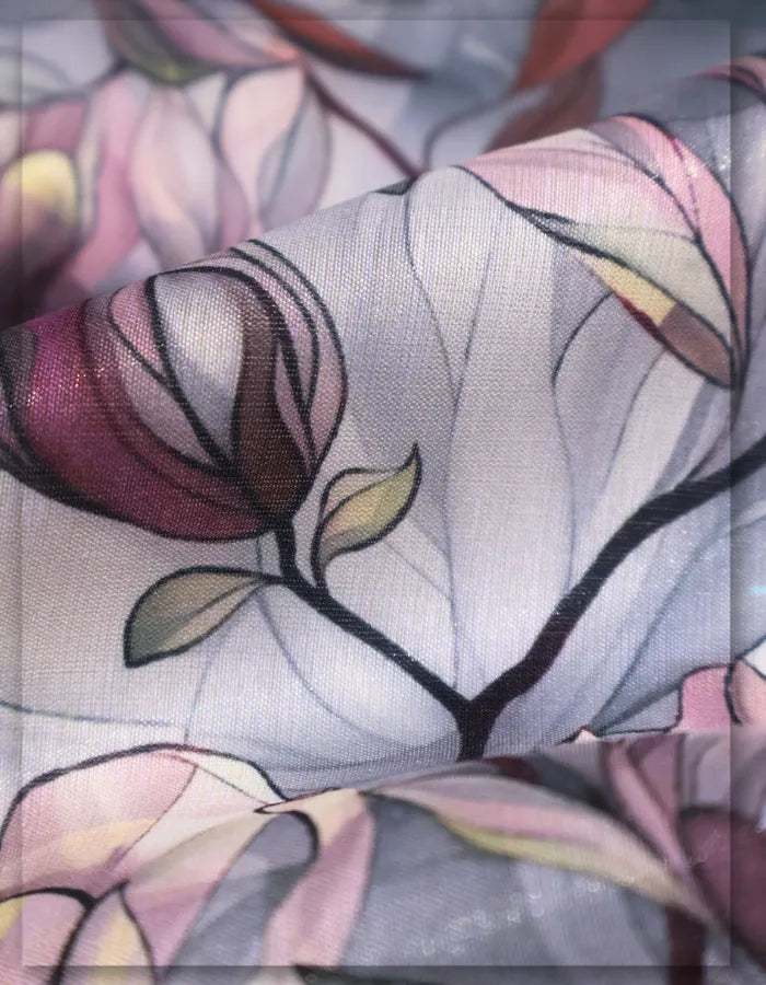 soft floral silk fabric for sundress comfort wear