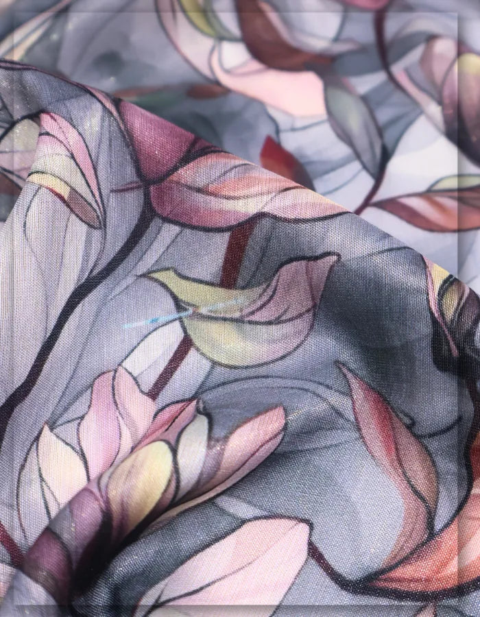 party wear floral silk fabric for elegant outfits