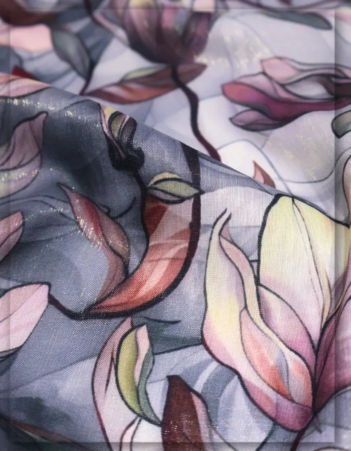 premium floral silk fabric for designer clothing