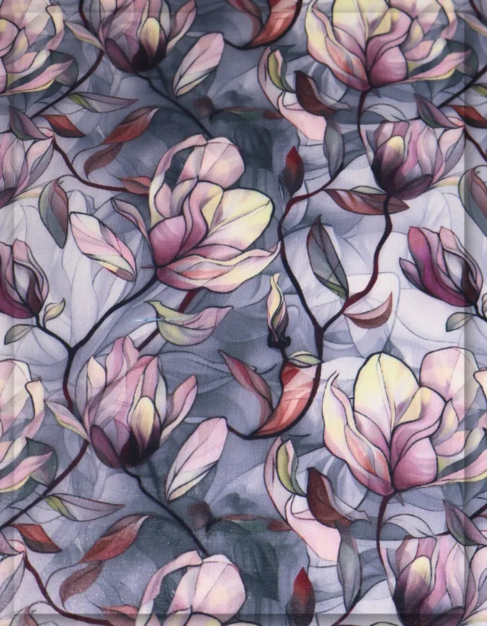 luxury floral silk fabric for premium dresses
