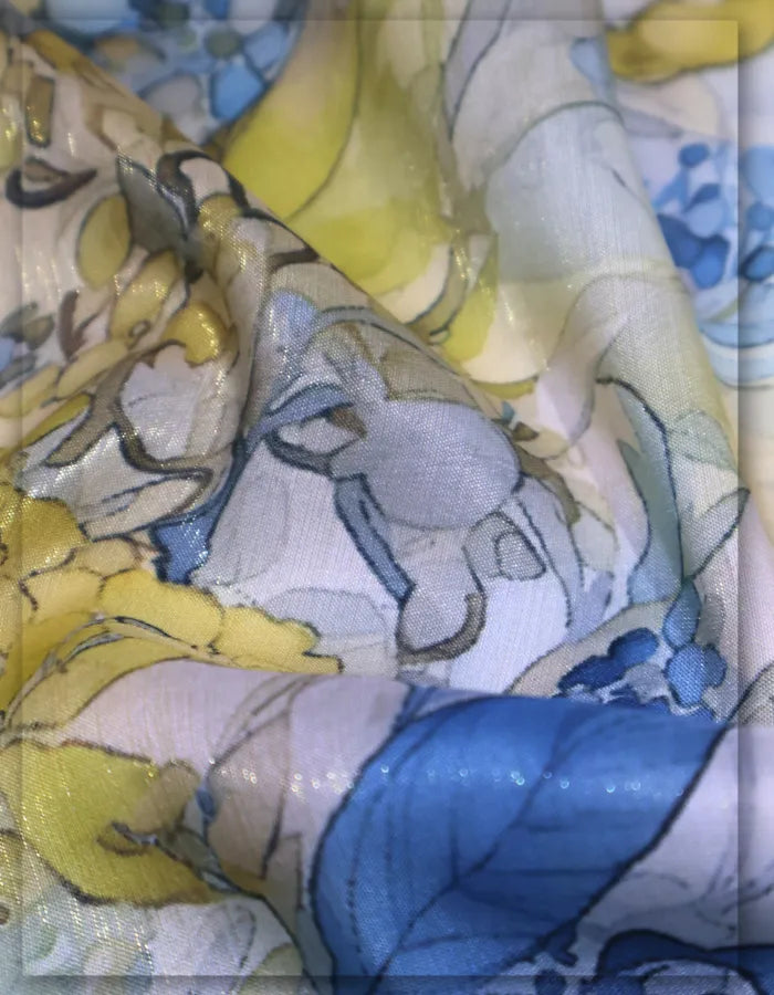 modern floral silk fabric for fashionable outfits