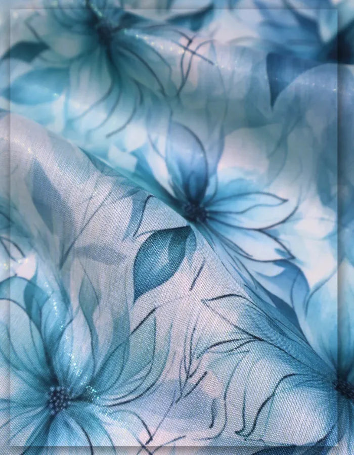 designer floral silk fabric for elegant wear