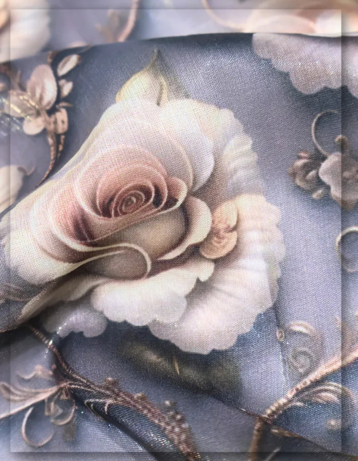 premium floral silk fabric for luxury maxi dresses