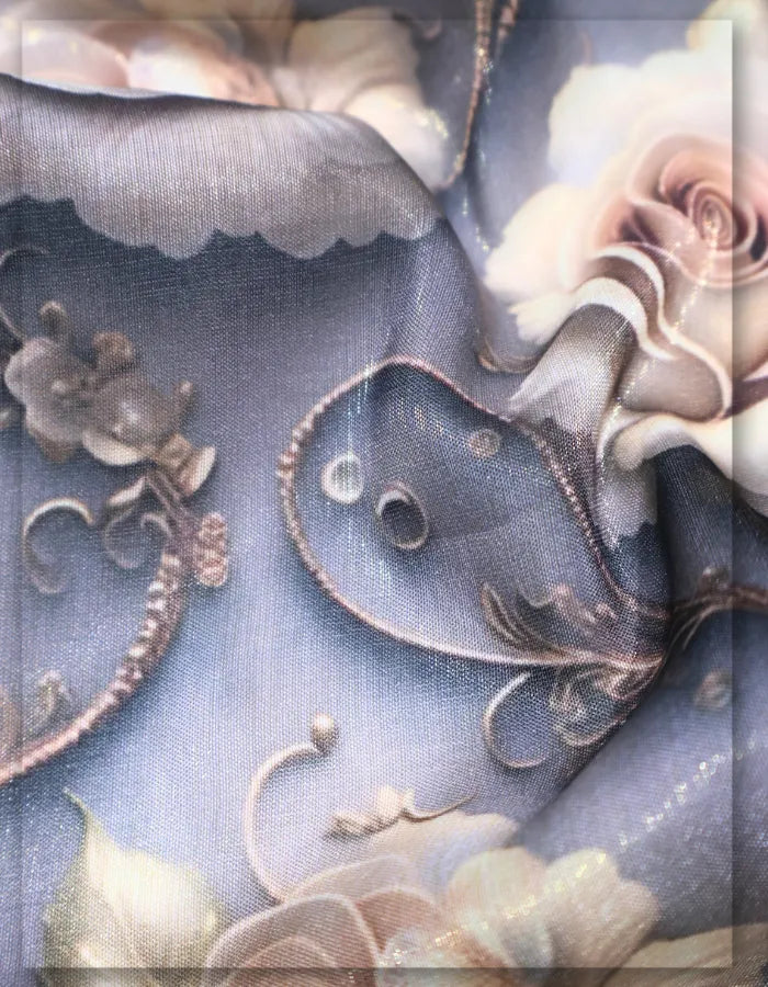 digital floral silk fabric for trendy mini dresses