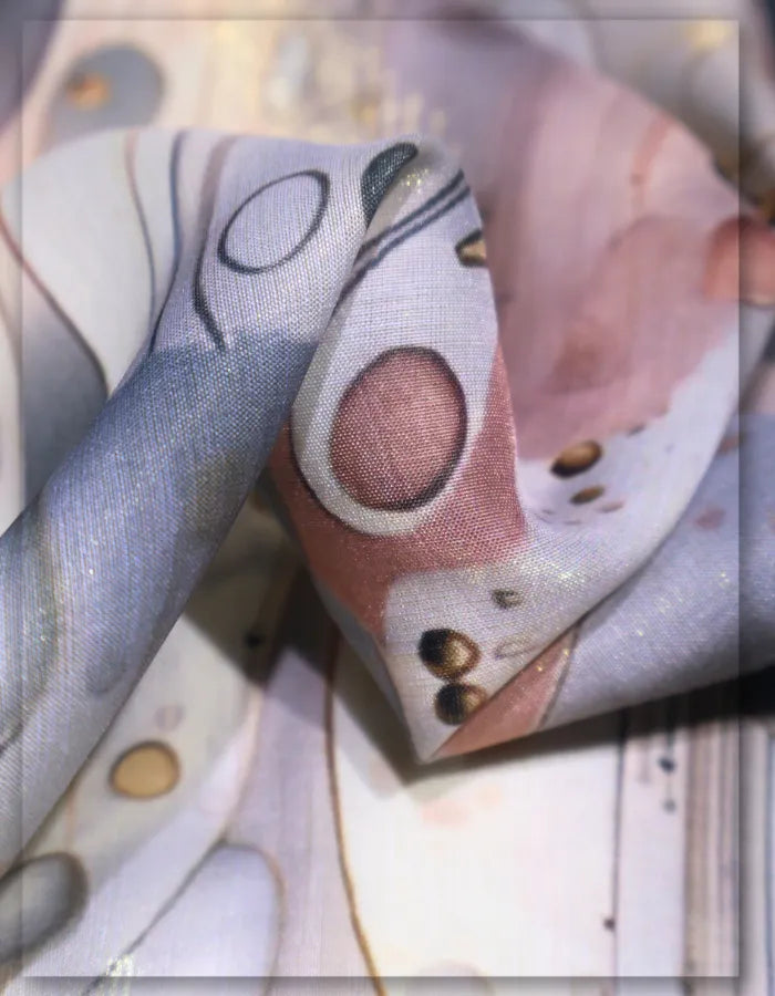 modern floral silk fabric for chic clothing