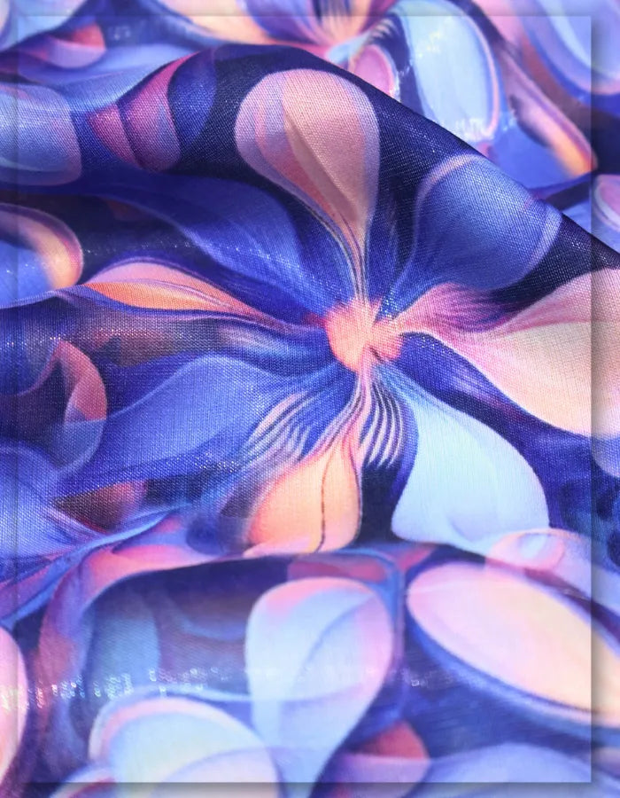 pastel floral silk fabric for soft feminine dresses