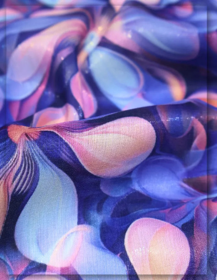 elegant floral silk fabric for evening wear dresses