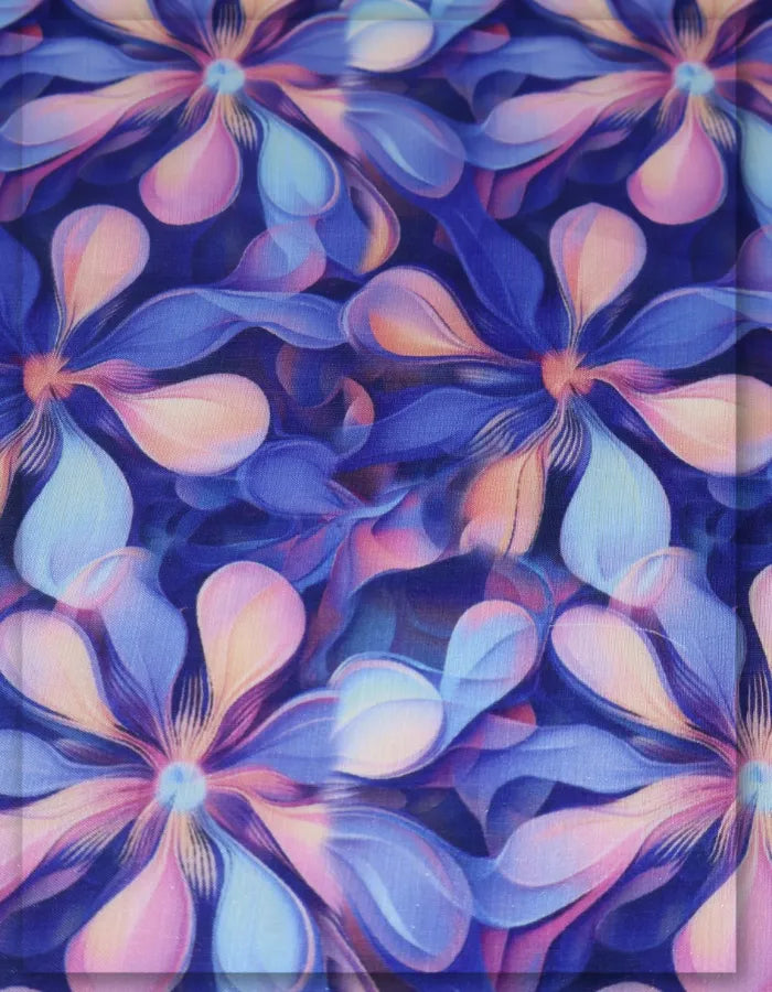 breathable floral silk fabric for summer dresses