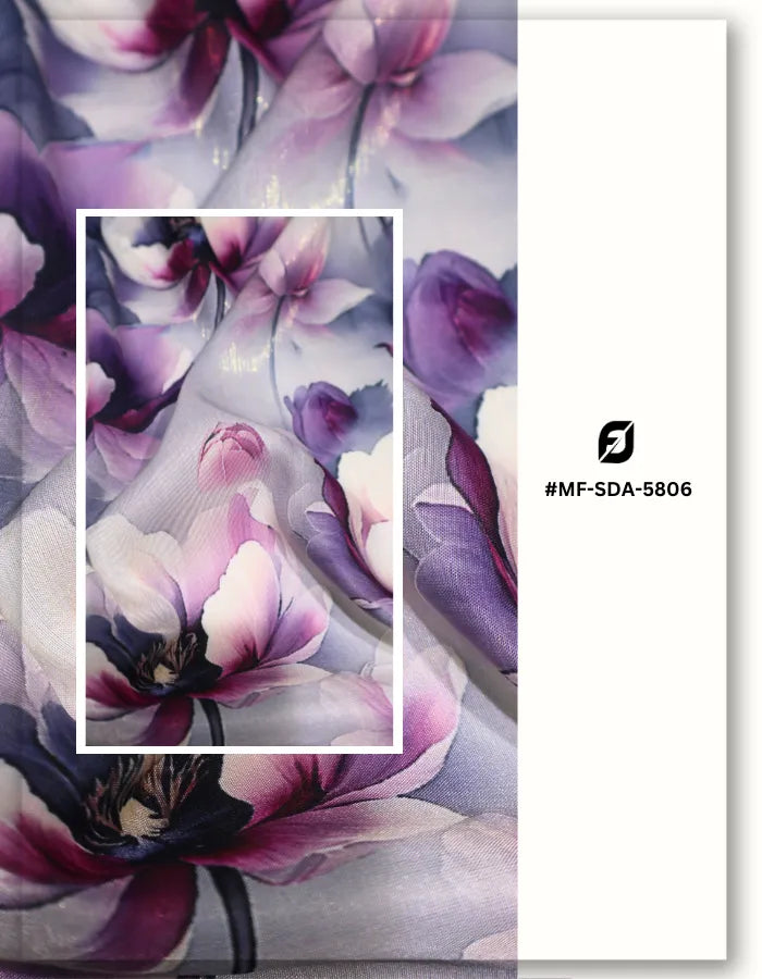 high quality floral silk fabric for elegant clothing