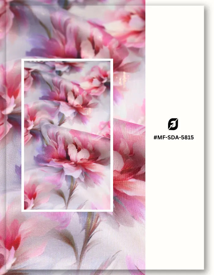 3D floral silk fabric for creative apparel design