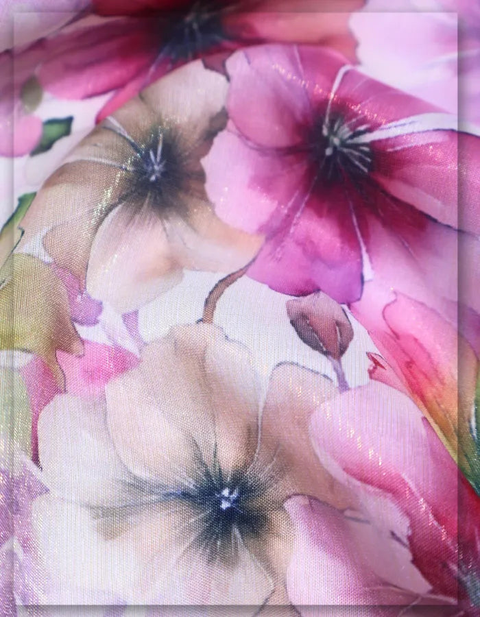 premium fashion floral silk fabric elegant clothing