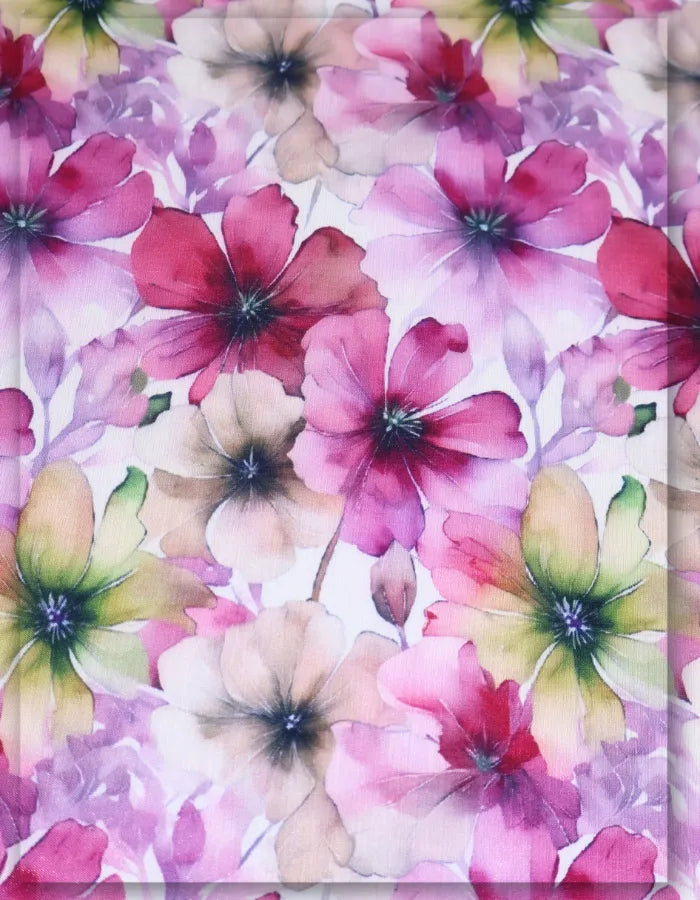 boutique floral silk fabric for designer collections