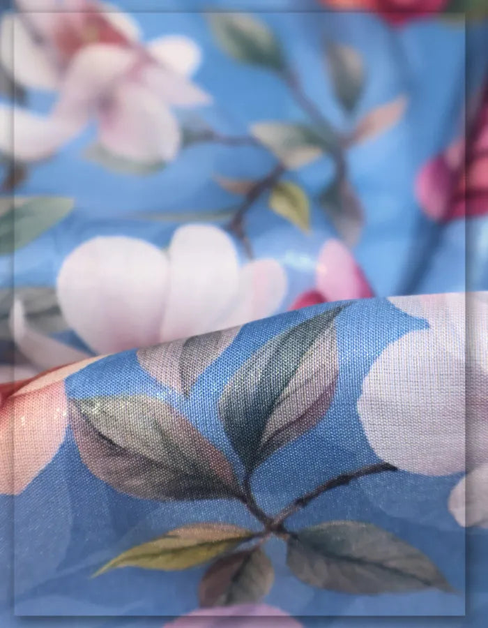 luxury silk floral fabric for premium fashion wear