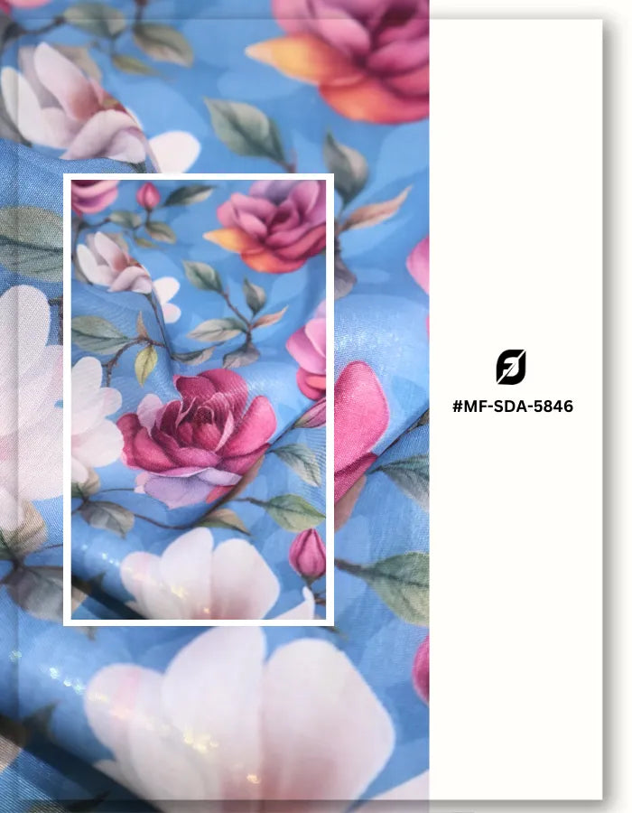 party wear floral silk fabric for elegant dresses