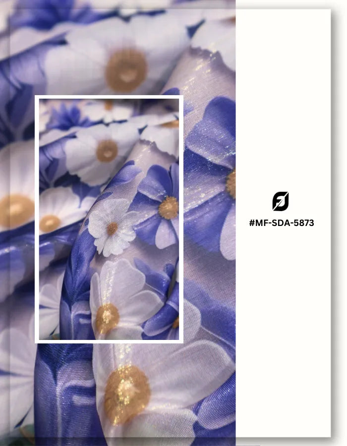 halter neck floral silk fabric for modern dresses