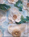 layered dress floral silk fabric soft pastel tones