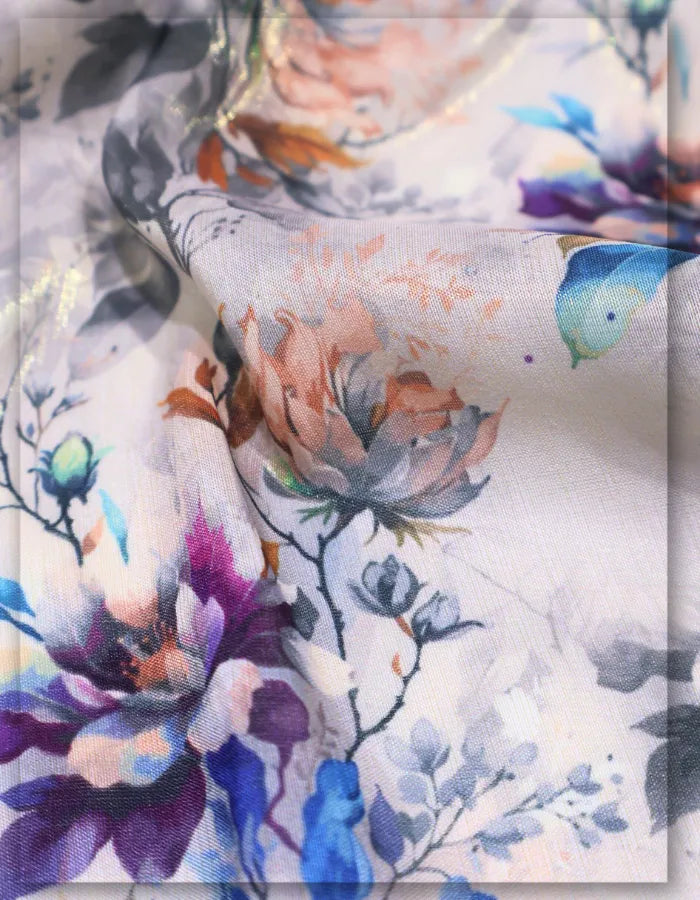 luxury floral silk fabric for stylish wrap dress