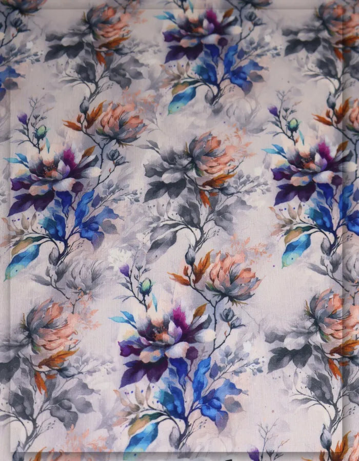 beachwear floral silk fabric for flowy women dresses