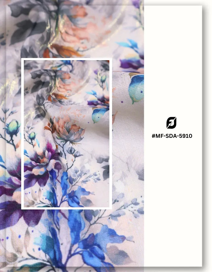 luxury floral silk fabric for stylish wrap dress