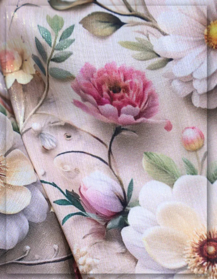 luxury Gucci floral silk fabric for premium outfits