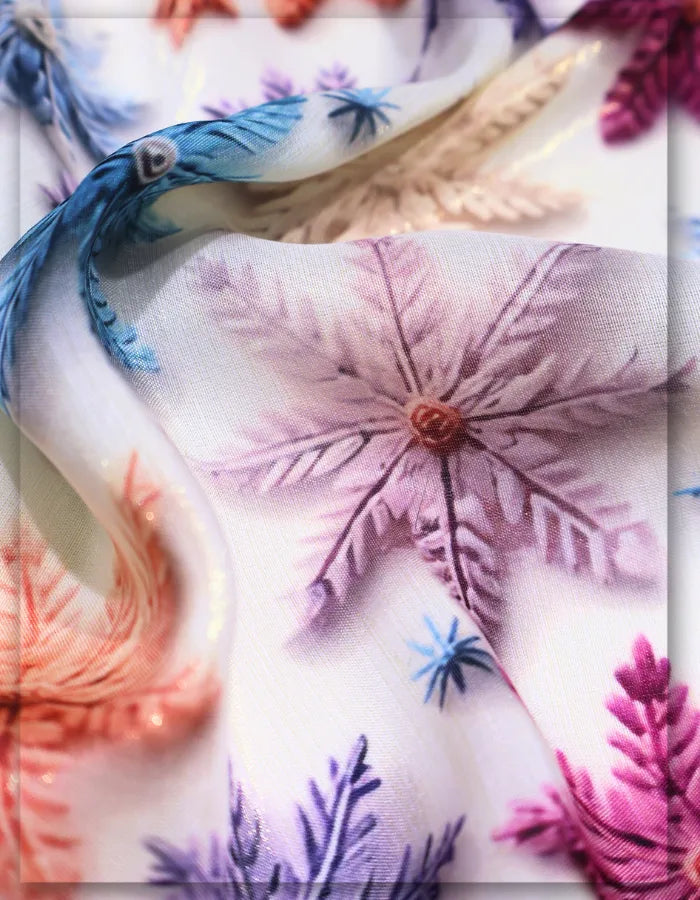 premium floral silk fabric for couture garments
