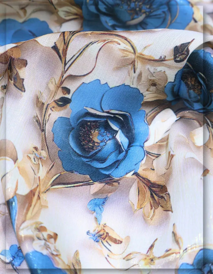 luxury floral silk fabric for premium garment design
