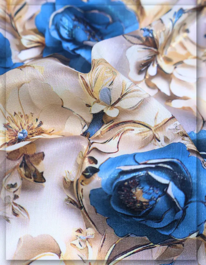 lightweight floral silk fabric for daily dresses women