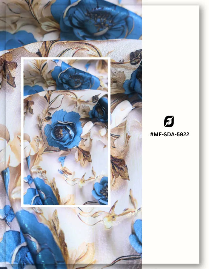 luxury floral silk fabric for premium garment design