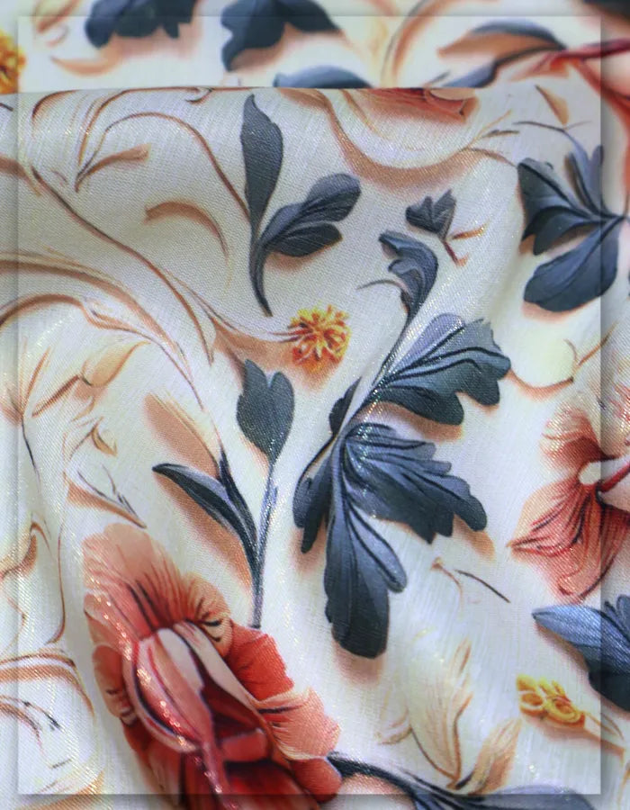 stylish floral silk fabric for trendy clothing