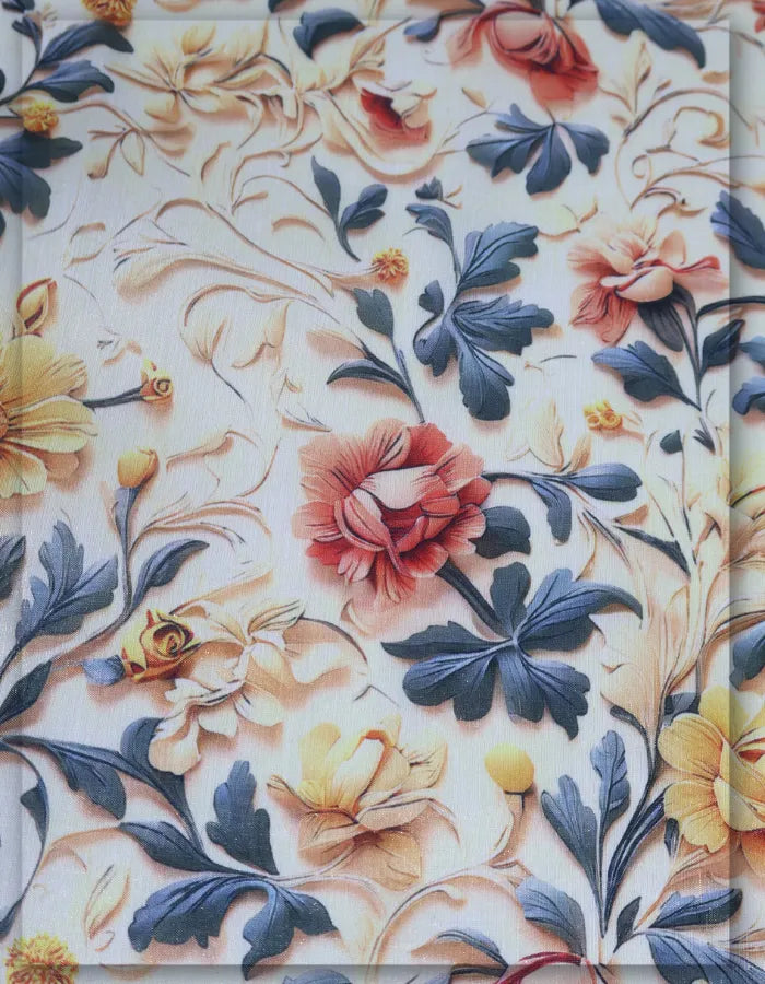 luxury silk floral fabric for designer fashion wear