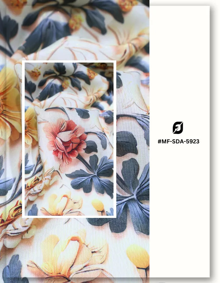 stylish floral silk fabric for trendy clothing