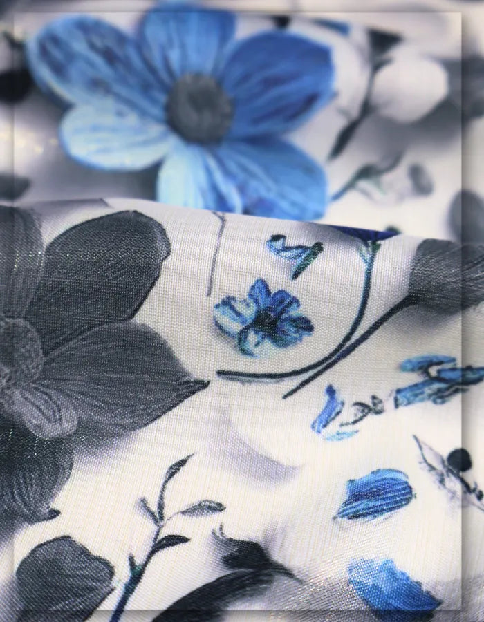 high fashion silk floral fabric for runway dresses