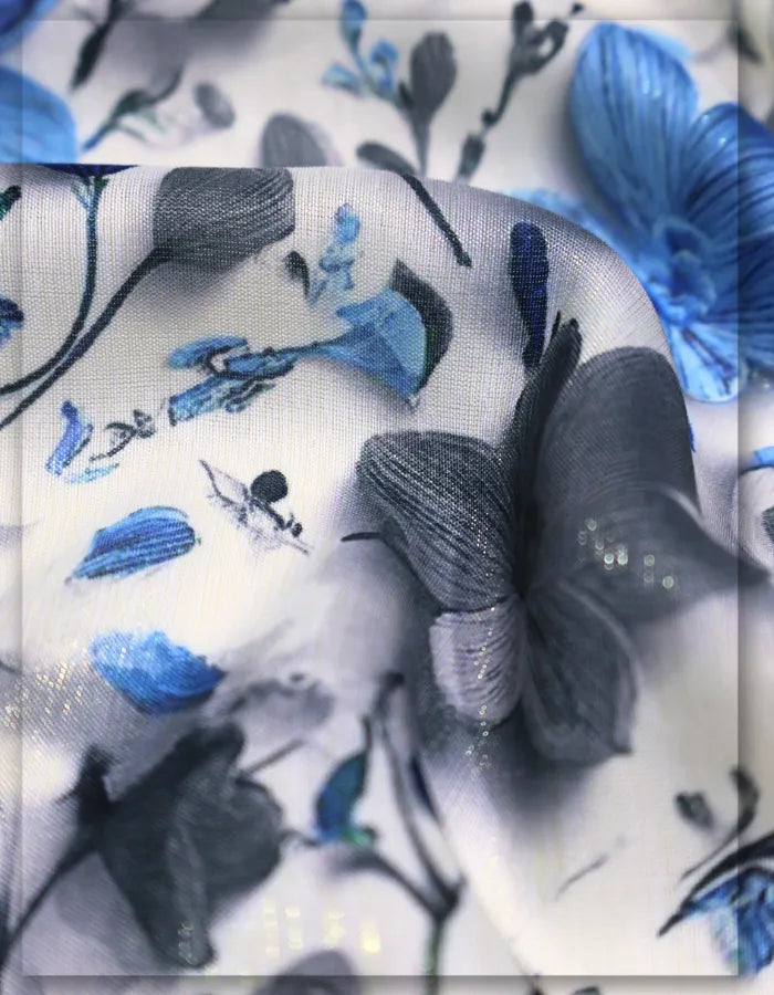modern floral silk fabric for trendy women fashion