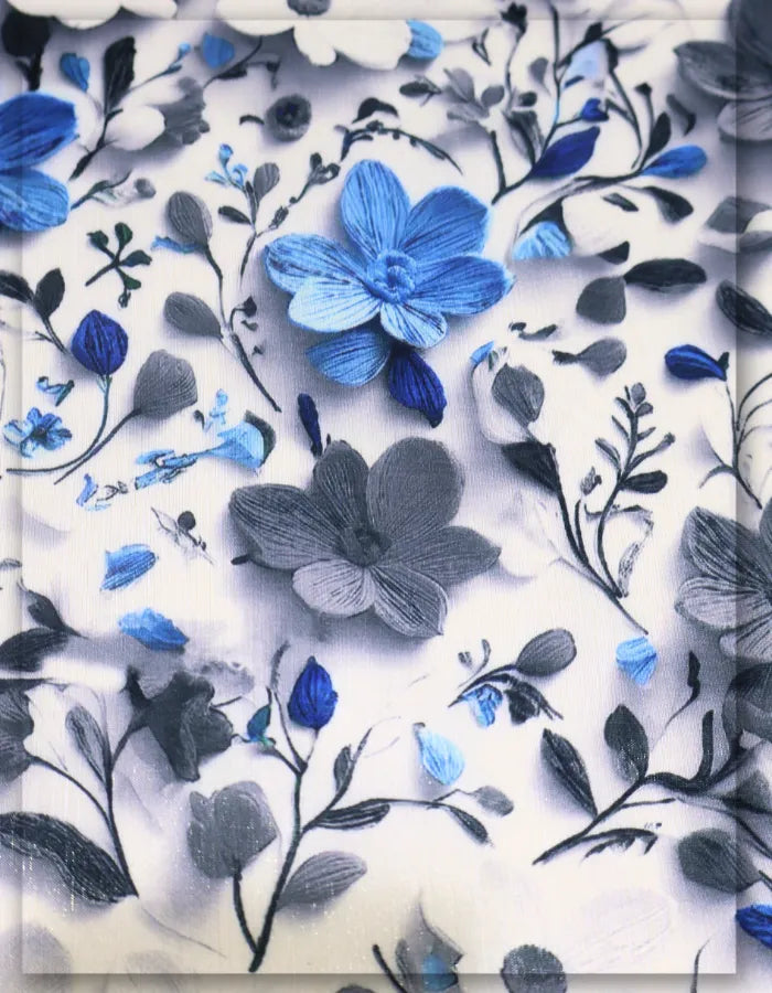 exclusive floral silk fabric for designer collections